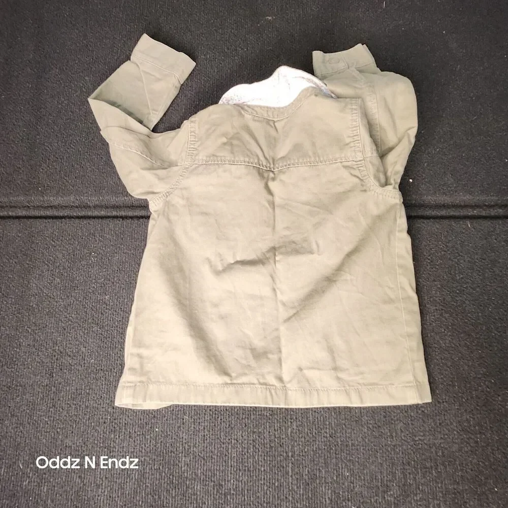 Girls Olive Green Military Style Jacket Size 4 By Carters With Embroidered Patch
